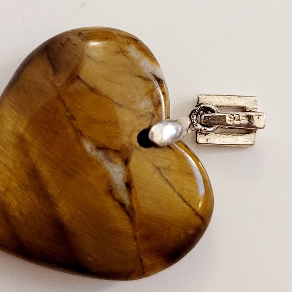NWOT Tiger's Eye heart pendant - Picture 5 of 7